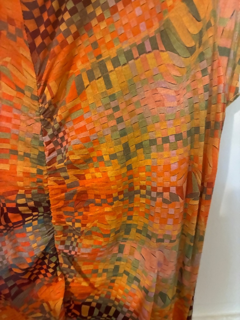 Paloma Wool Multicolor Orange Mosaic Print Ruched - Picture 4 of 10